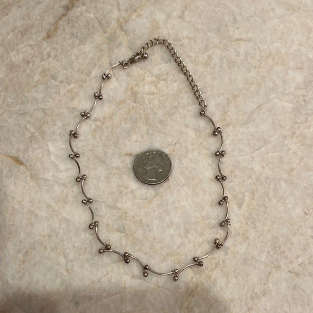 Elegant Silver Beaded Necklace